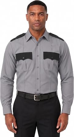 First Class 100% Polyester Two Tone Mens Uniform Shirt