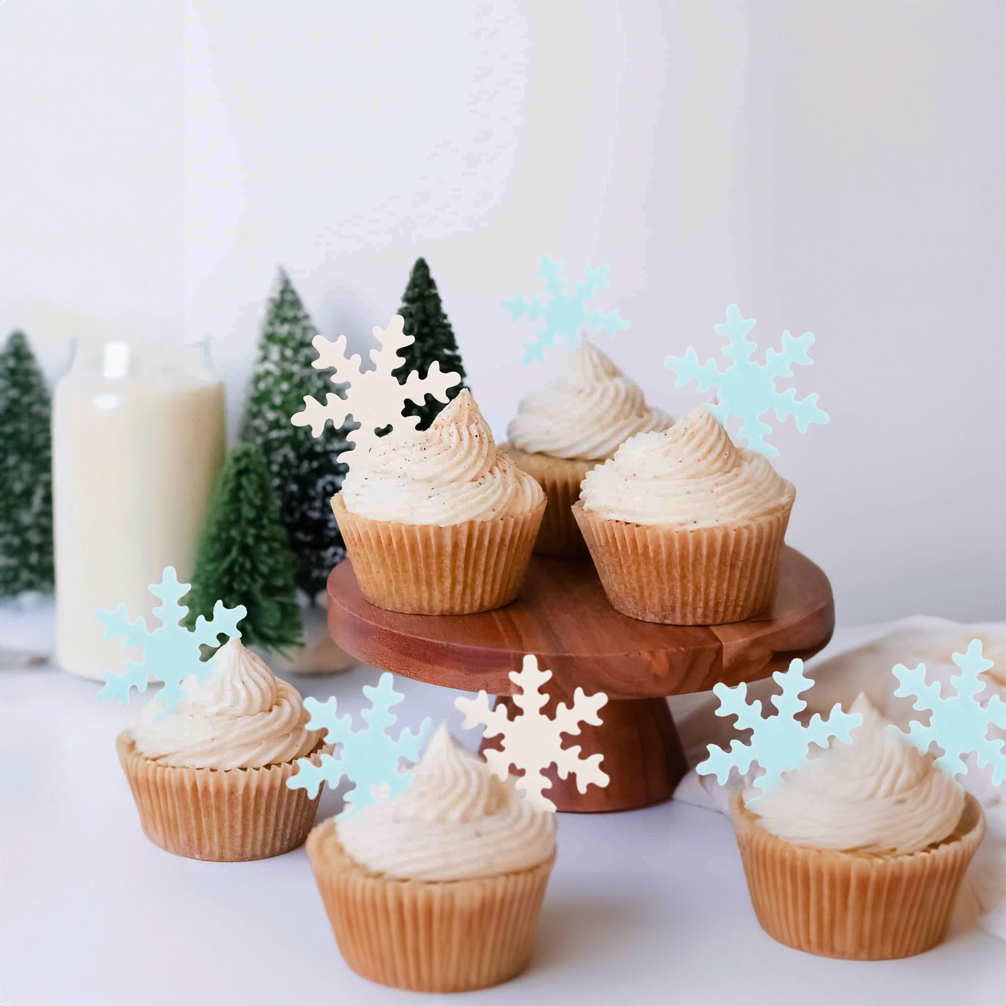 Lot De 50 Décorations Comestibles En Forme De Flocon De Neige Pour