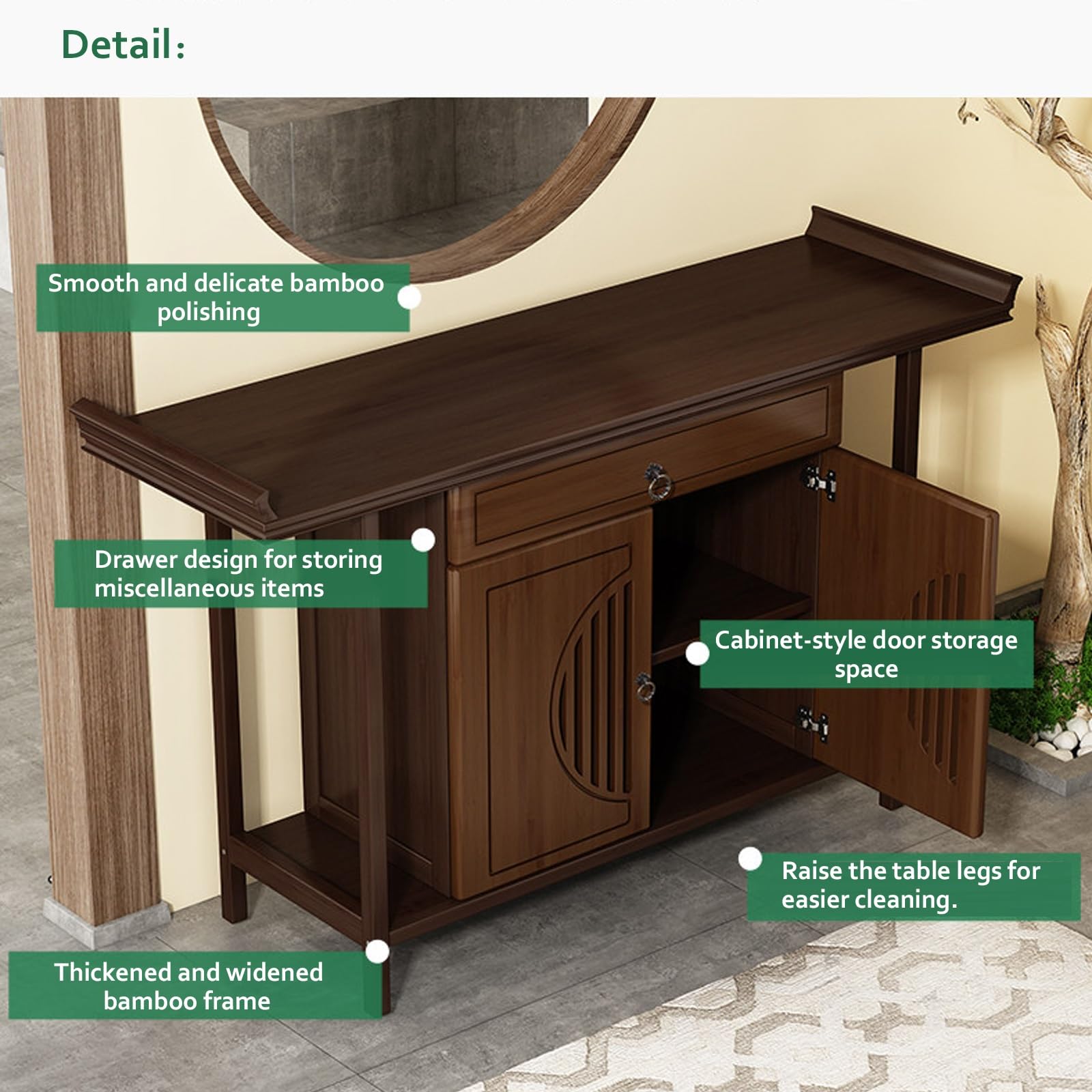 Meditation Shrine Buddhist Altar Table, Pooja Mandir Cabinet With Drawer Storage, Personal Spiritual Prayer Altar Cabinet