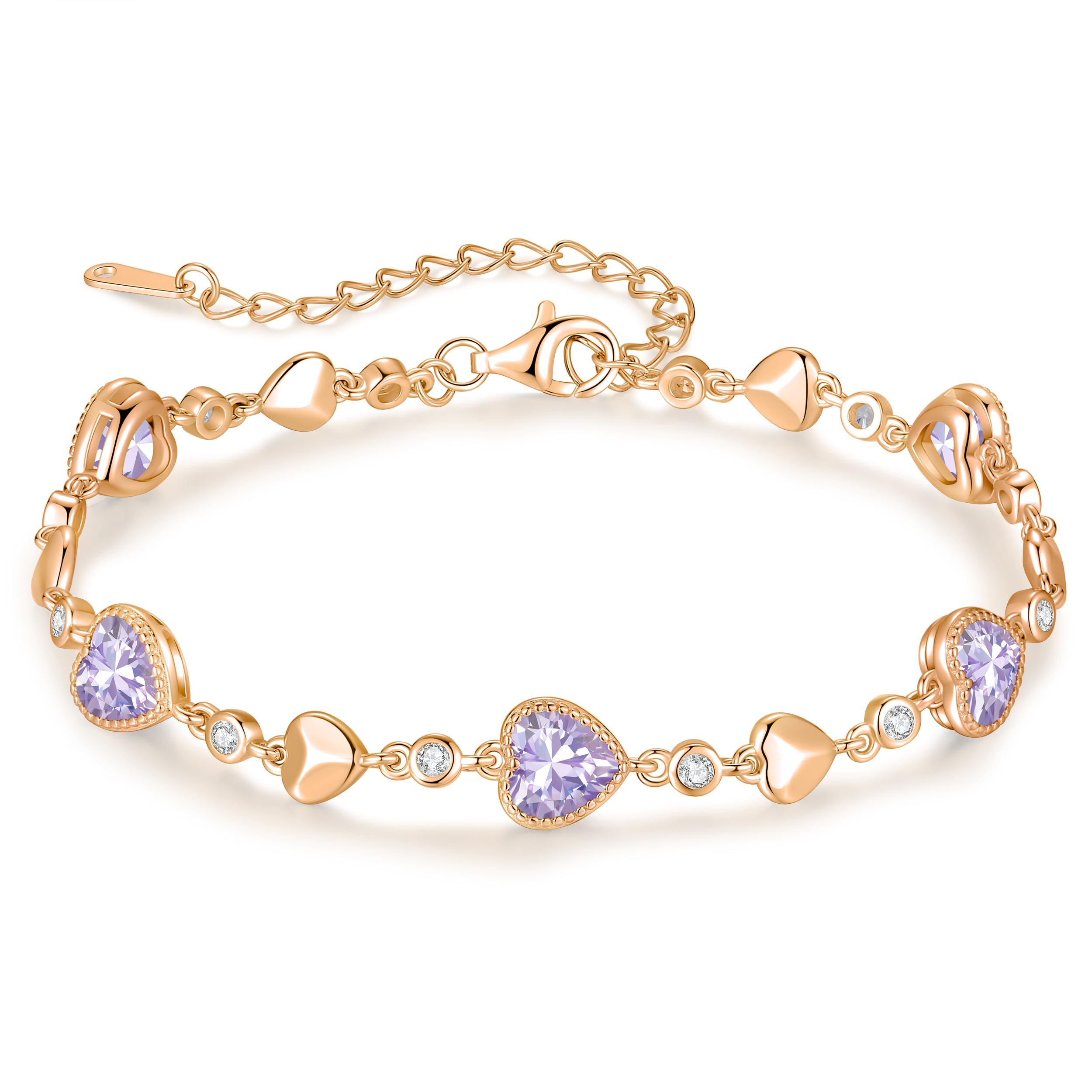 LOUISA SECRET Heart Link Birthstone Bracelet