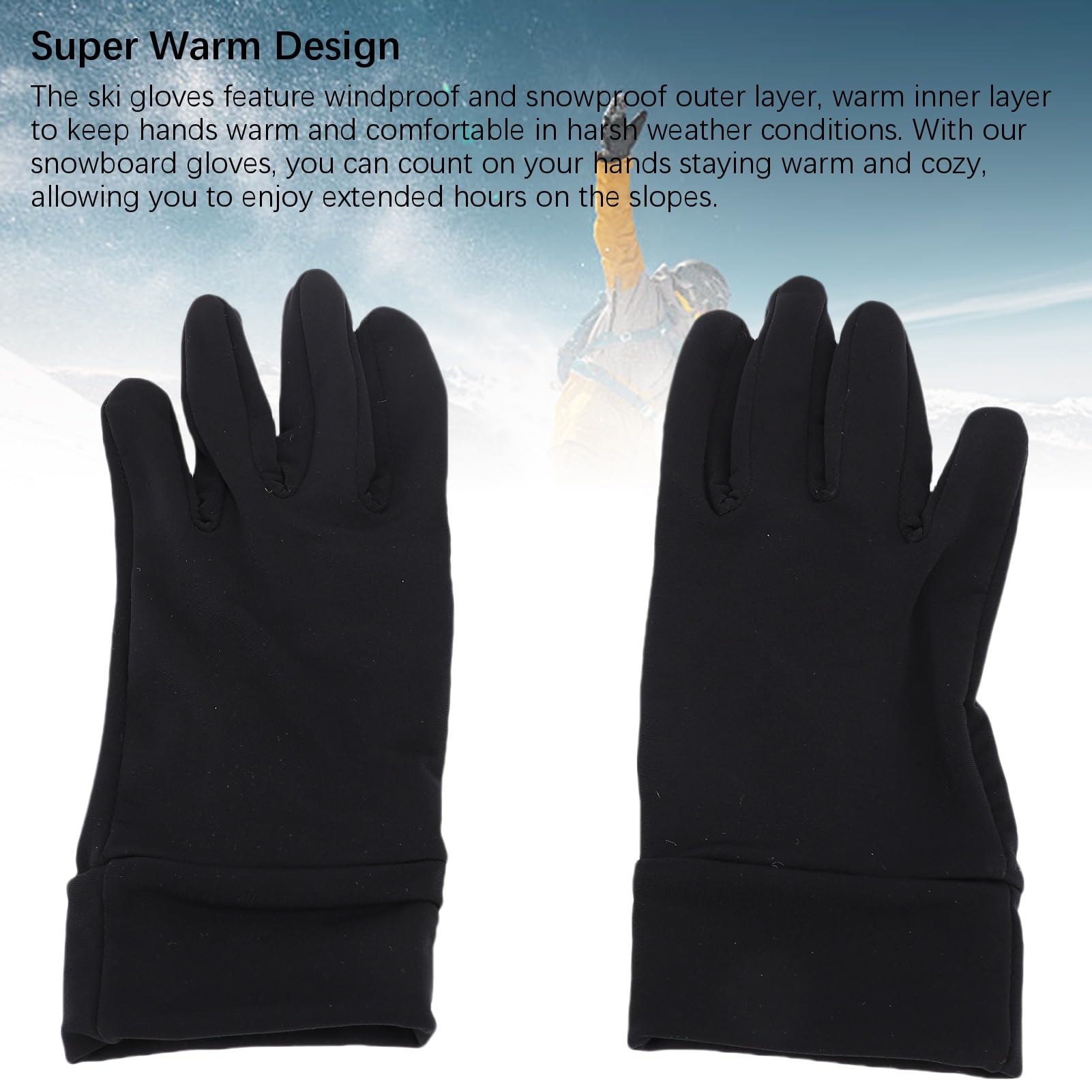 Diyeeni Manoplas de esquí para Hombre y Mujer, Mitones Cálidos para | de nieve resistentes al viento con palma antideslizante, acolchado que absorbe los golpes, correas de muñeca ajustables