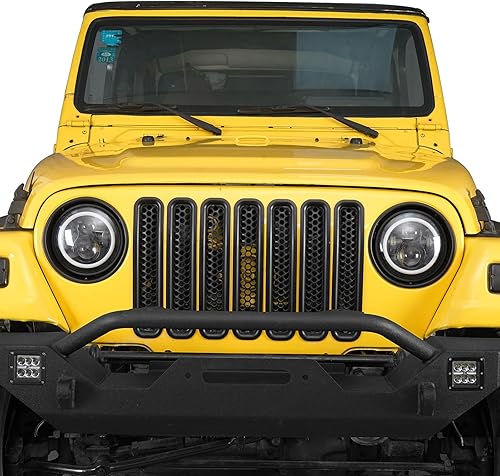 Miniatura 4 de Hooke Road Wrangler TJ - Biseles de faros delanteros color negro mate para Jeep Wrangler TJ 1997-2006 (par)