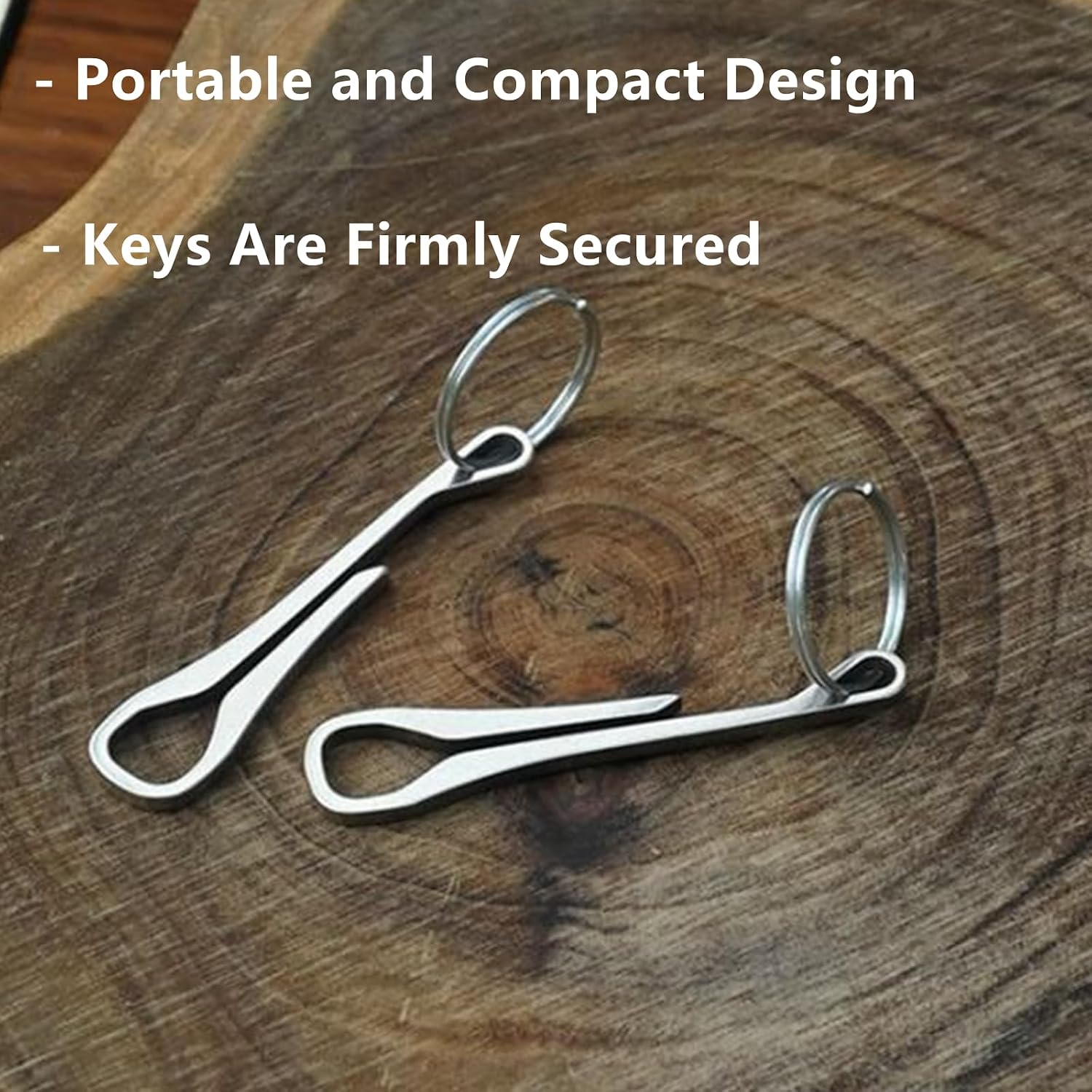 2 Pcs Keychain Pocket Clip Keyring Clasps Carabiner Stainless Steel Hanging Buckle Key Rings Holder Camping Accessories for Men Women