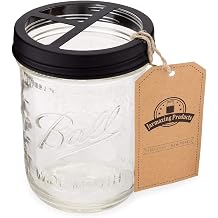 Jarmazing Products Mason Kavanoz Di  F r as  Tutaca  - Siyah - 473 ml Top Mason Kavanozu ile - Paslanmaz  elikten  retilmi tir