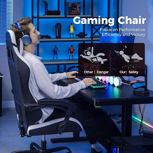 Miniatura 6 de GTPLAYER Silla Gaming, Sillas de Videojuegos Estilo Racing Sillas de Juegos de PC para Adultos - Respaldo Alto Acolchado Ergonómico Reclinable Silla