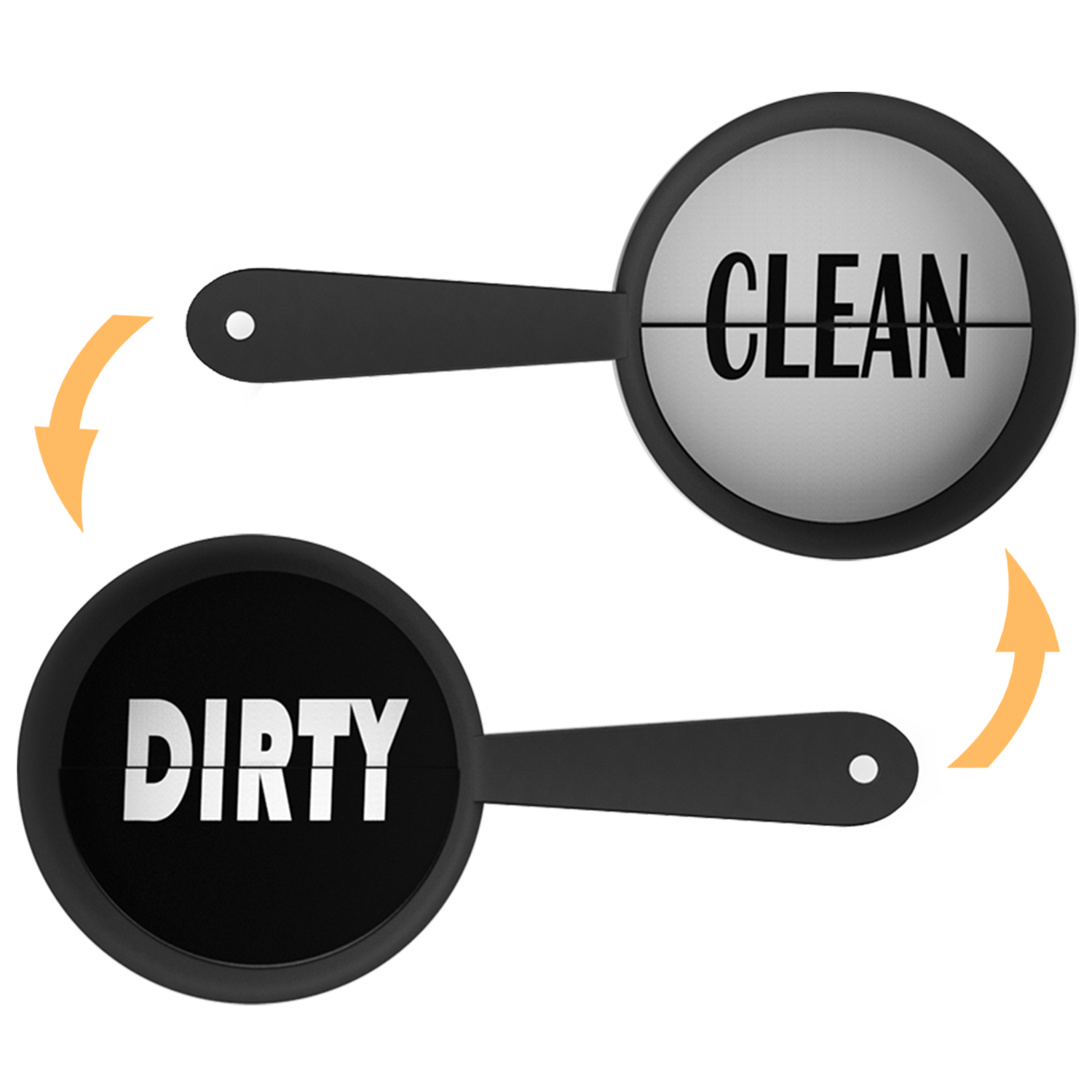 Dishwasher Clean/Dirty Magnet Sign - Black & White Kitchen Helper With Strong Magnet & Adhesive Stickers - View #10