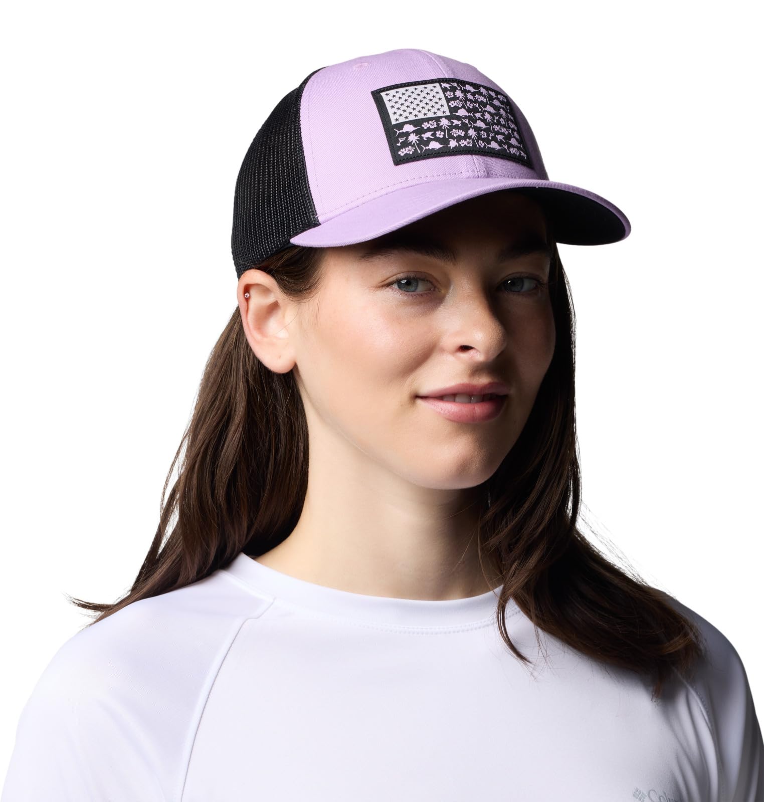(取寄) コロンビア レディース パフォーマンス フィッシング ギア フィッシュ フロッグ スナップ バック Columbia women Pfg Fish Flag Snap Back Nocturnal/Bluebell/Fish & Friends Flag Columbia Women's PFG Fish Flag Snap Back, Hydrangea/Black/Fish