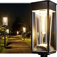 Vista 10 de Luces solares para caminos al aire libre, luces solares brillantes para exteriores, impermeables, luces de jardín de encendido/apagado automático
