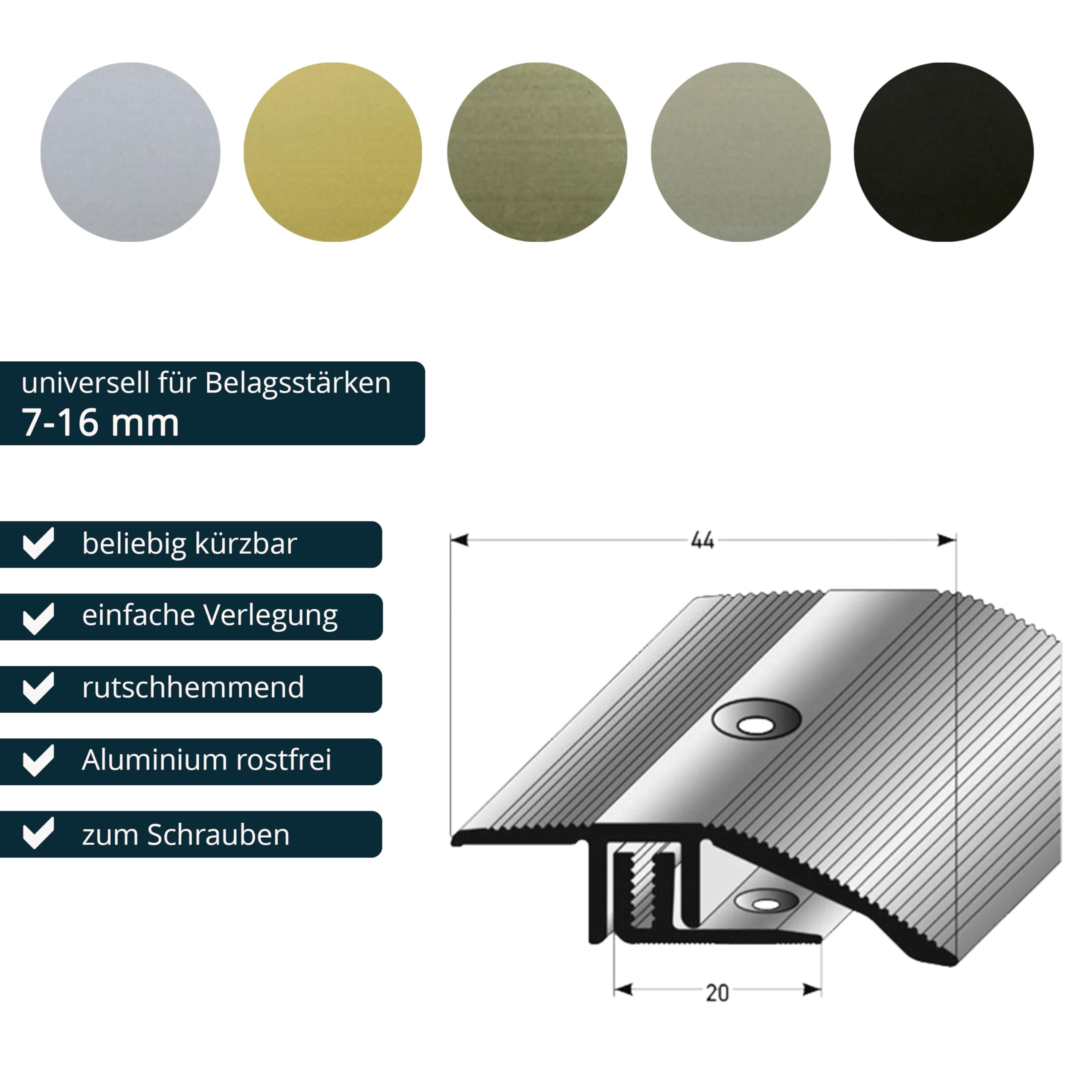 ufitec system profili do podłóg parkietowych i laminowanych, do podłóg o grubości od 7 do 15 mm