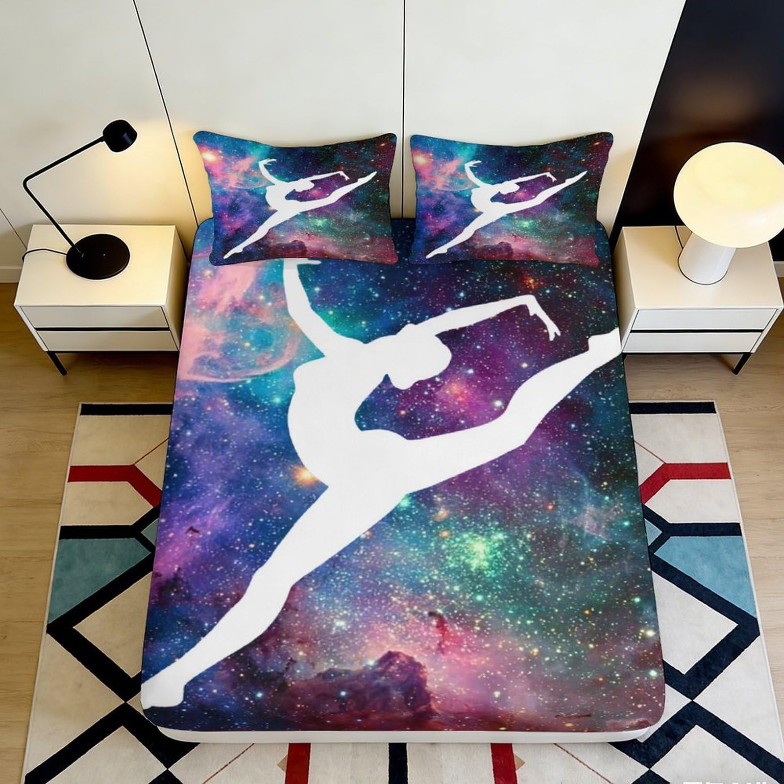 3D Printed Dinosaur Fitted Sheet Microfiber Deep Pocket Bedroom Bedding Non-Slip Dino Mattress Fitted Cover Elastic Hem Washable for Adults Teens 180x200x25cm