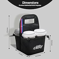 Vista 4 de Organizador de bebidas portátil para bebidas y portavasos de café reutilizable, bolsa plegable de 4 tazas con bolsillos organizadores, asegura
