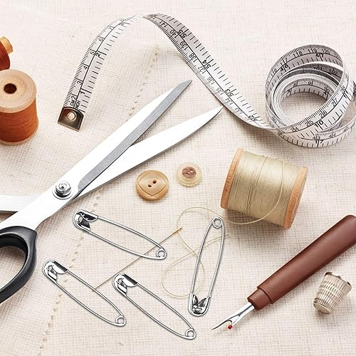 Miniatura 4 de Paquete de 540 pasadores de seguridad con 100 pines de presión 4 tamaños en 3 colores 1 a 15 pulgadas varios pines de seguridad para costura costura