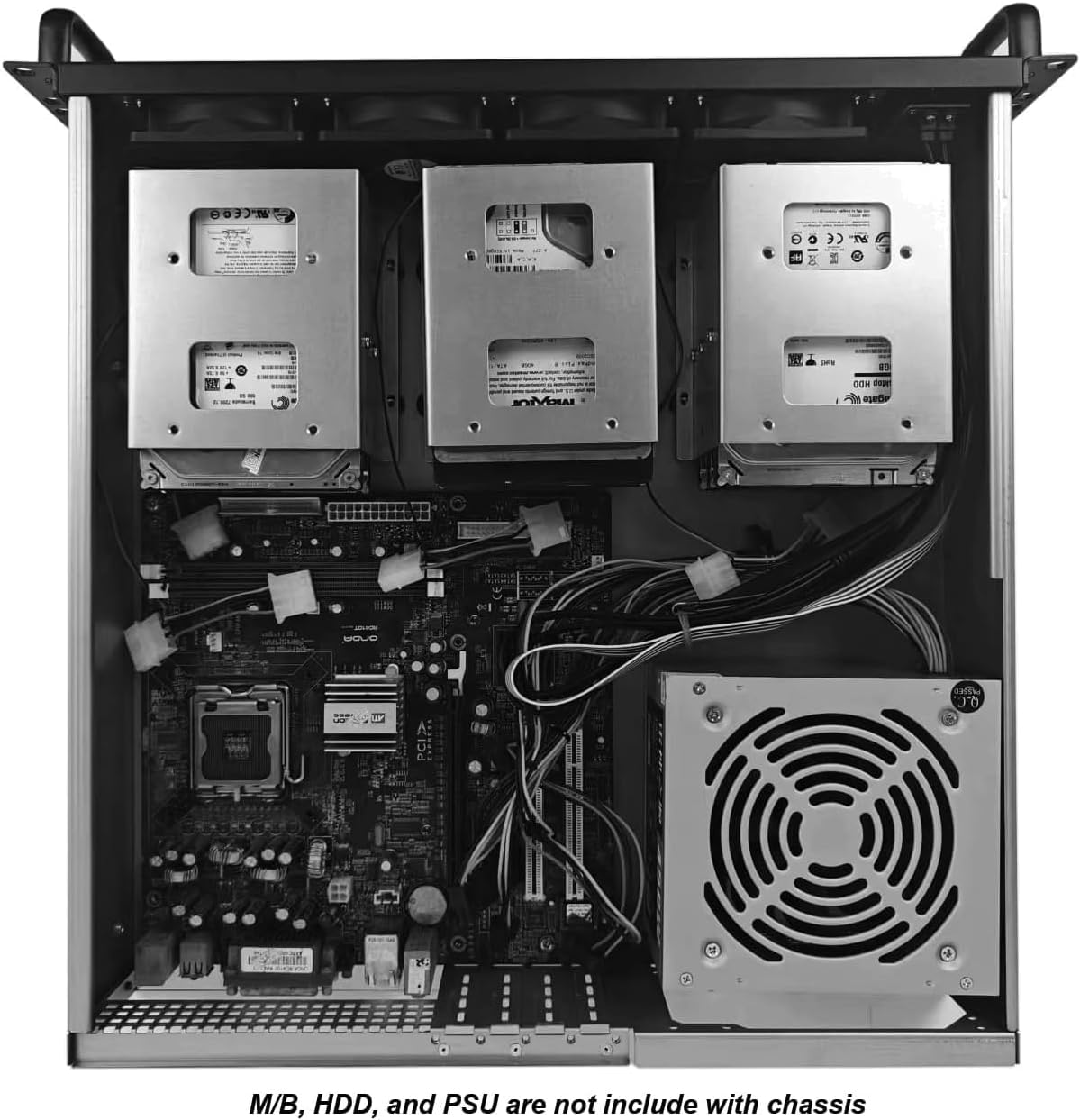 RackChoice MicroATX/Mini-ITX 2U Rackmount Server Chassis max 9x3.5 Bay / USB3.0 with 2.0 Adapter Support ATX PSU Either top or Side Cooling Depth 17.7" Black