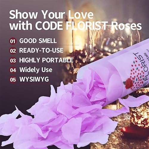 Miniatura 5 de CODE FLORIST 1100 pétalos de rosa de seda para el día de San Valentín, pétalos de rosa falsos para noche romántica, boda, propuesta de decoración