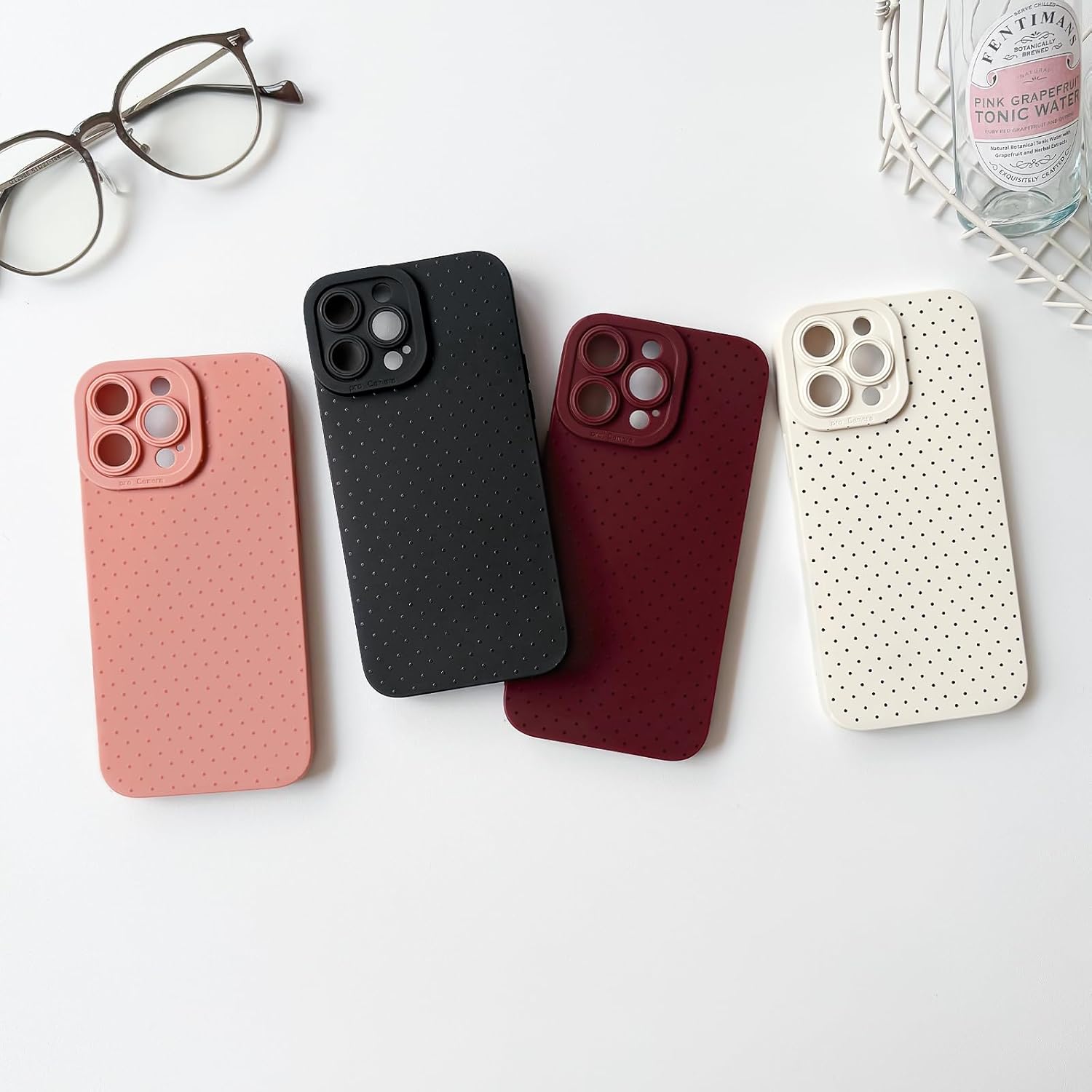 NITITOP Compatible with iPhone 13 Pro Case Cute Aesthetic Little Polka Dots Pattern Design for Women Men Girls Soft TPU Shockproof Stylish Full Camera Protective Phone Cover - White Black - Image 2