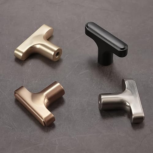 Miniatura 5 de COTYKILEY Paquete de 10 pomos de níquel satinado cepillado para gabinetes de cocina, pomos de cajón de plata maciza, perillas de aparador, herrajes