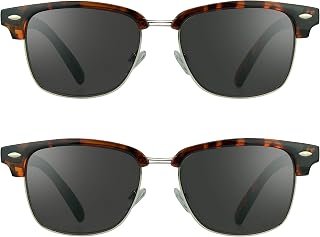 proSPORT Classic Reading Sunglasses with Round Horn Rimmed Plastic Frame for Men & Women - NOT BIFOCAL