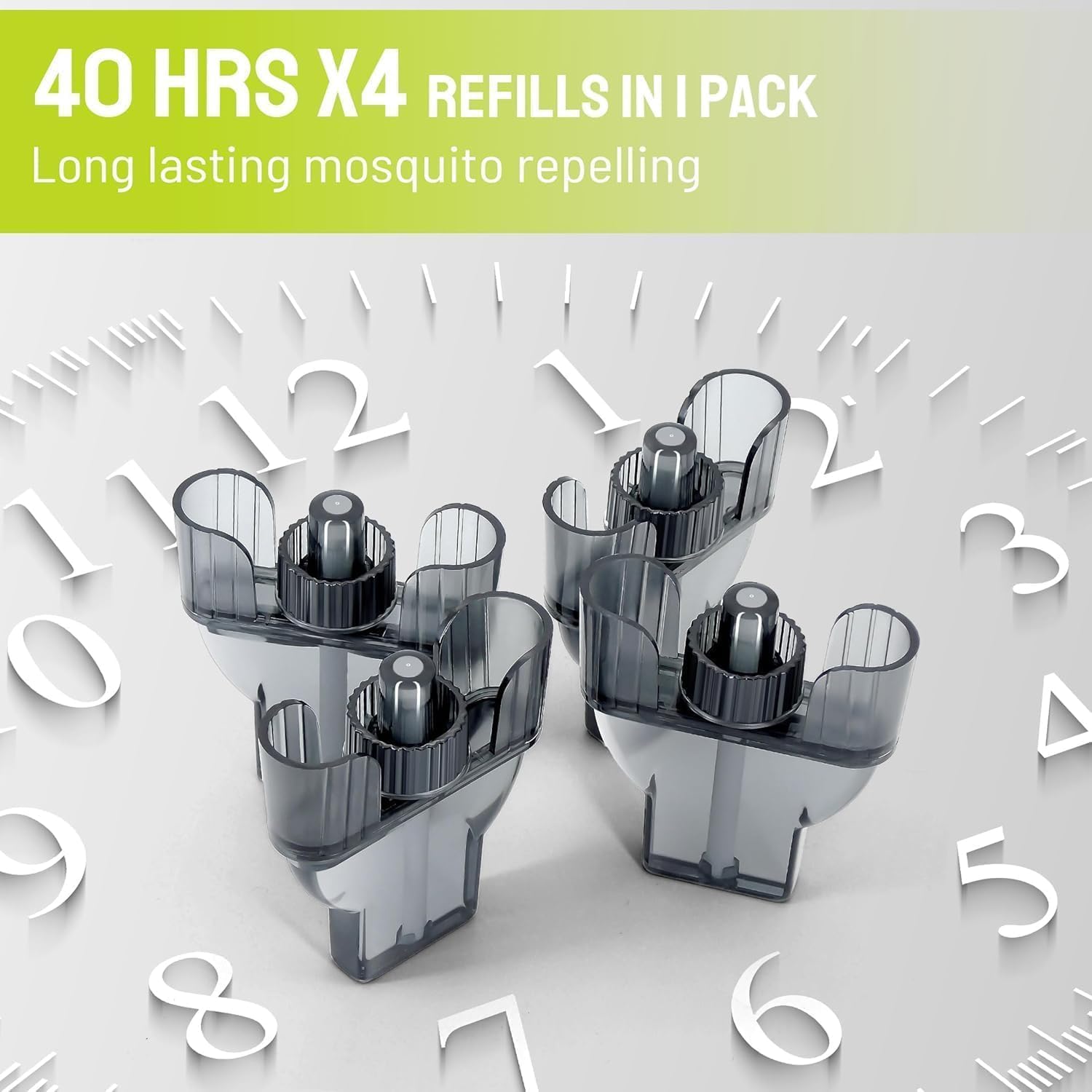 Mosquito Repeller Refills (4 Pack) – 160 Hours Total Protection – Heat-Activated Vapor Repellent for 20ft Zone – Odorless, No DEET or Spray – Compatible with E-Series & Radius for Patios, Camping