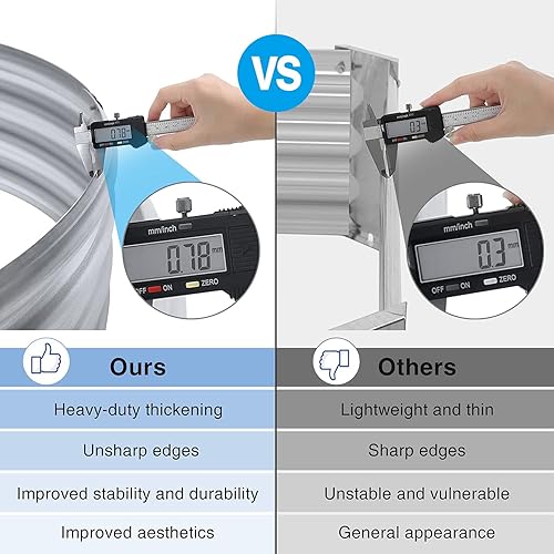 Miniatura 4 de Land Guard - Maceta de jardín elevado galvanizado de 8 × 4 × 1 pies, maceta de jardín elevadas al aire libre, macetas de jardín ovaladas de metal