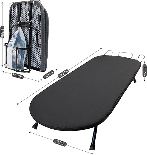 Miniatura 2 de Tabla de planchar con soporte de hierro y montaje en pared, tabla de hierro plegable para minas, portátil, encimera pequeña de metal Iriong para