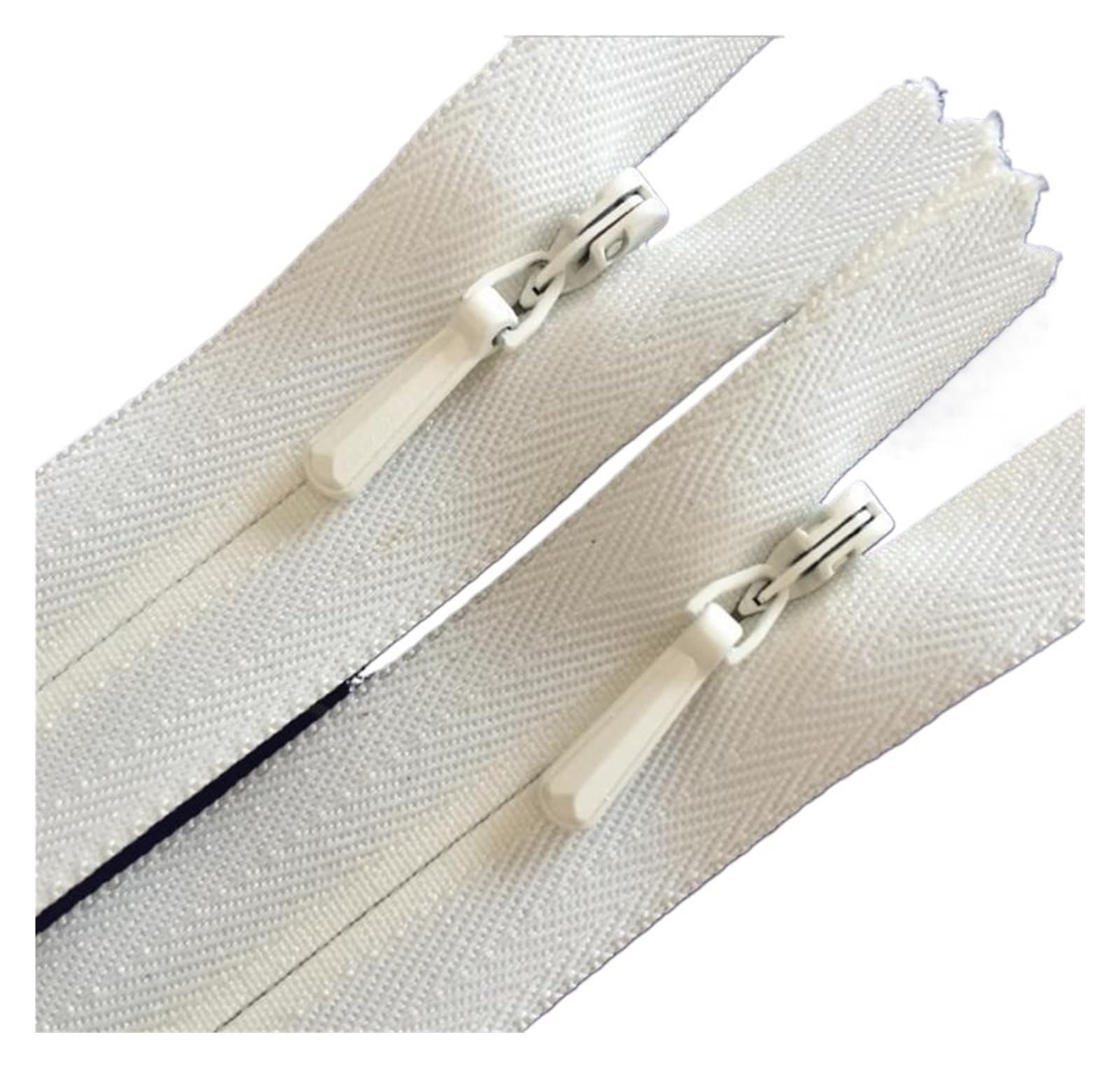 Unsichtbarer Reißverschluss 10 teile/los 3# Unsichtbarer Reißverschluss 25-60 cm Schwarz Weiß for Kleid Rock Reißverschlüsse for Nähen(WHITE,60CM)