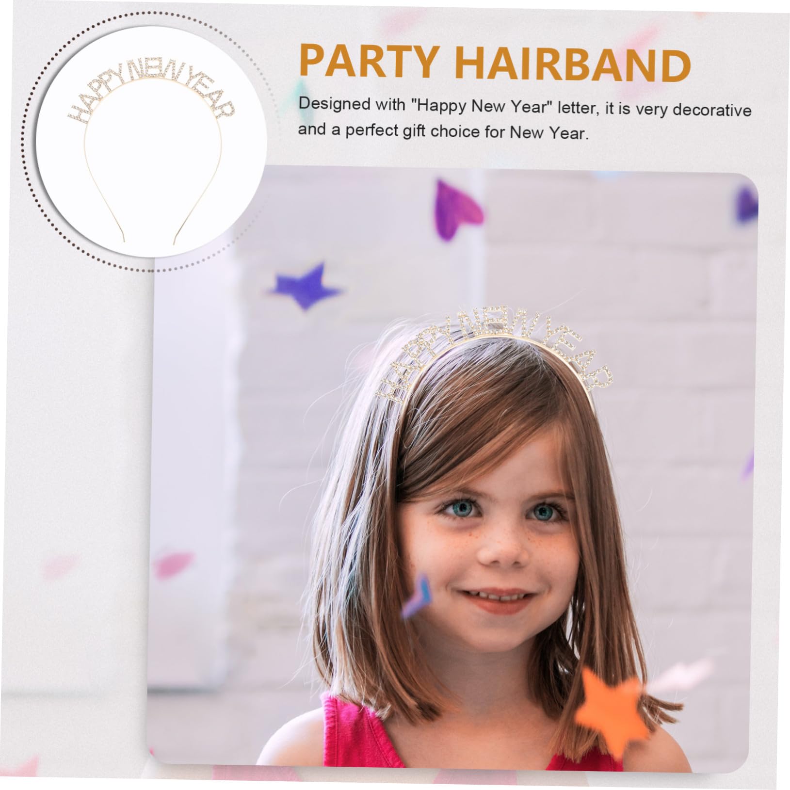 Ipetboom Cerchietto per Capelli di Capodanno Fascia Divertente e Compatta per Feste Accessorio Riutilizzabile per Cabina Fotografica Design Leggero e Pratico