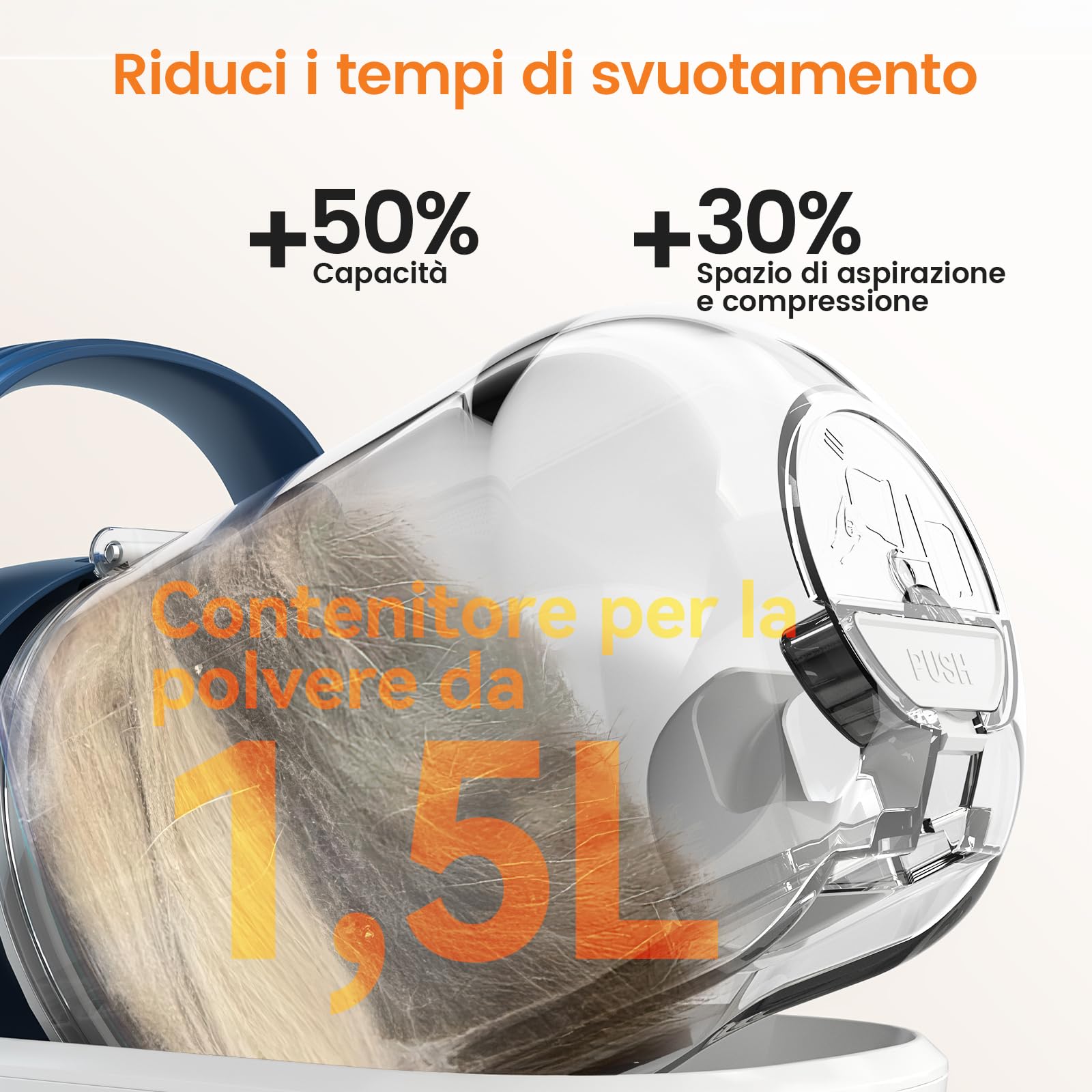 oneisall toelettatura e aspirazione a Vuoto per Animali Domestici, Tosatrice per Cani e Gatto Pelo Lungo Professionale, 7 Strumenti per la toelettatura Per la depilazione di cani e gatti (1,5L)