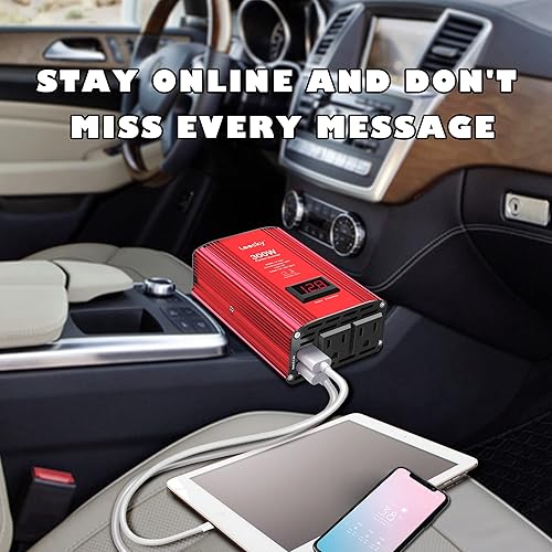 Miniatura 24 de Inversor de corriente de 3000 W, 3000 W, 12 V CC a 110 V, 120 V, inversor de CA para automóvil, energía solar al aire libre, hogar, RV, camión