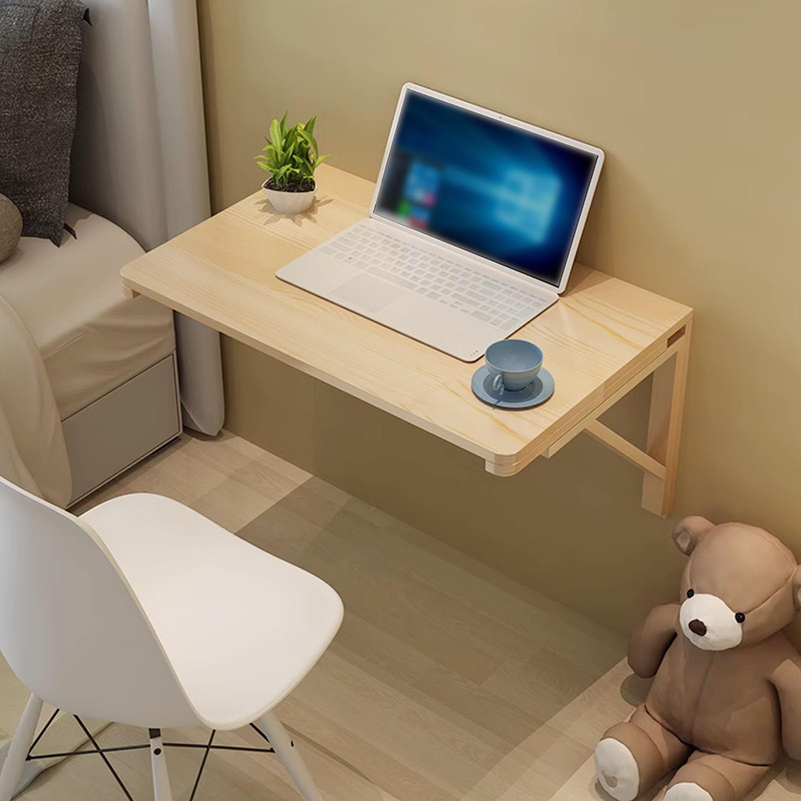 Table d'ordinateur murale pliable rabattable et peu encombrante