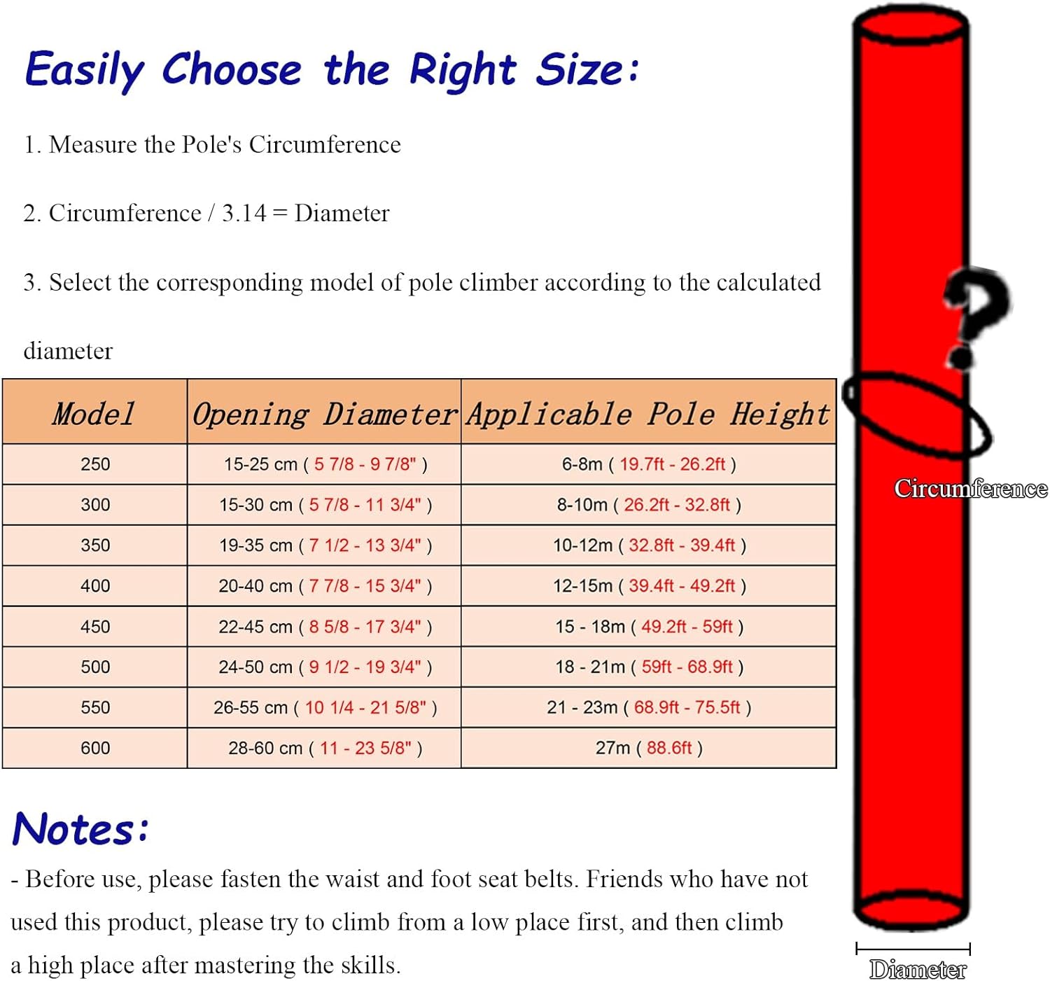 木登り器 厚手のゴムスリーブ付き電柱登攀セット、 優れたグリップ力を誇る電線作業員用登攀具、 直径調整可能な登攀ポール用釘(350