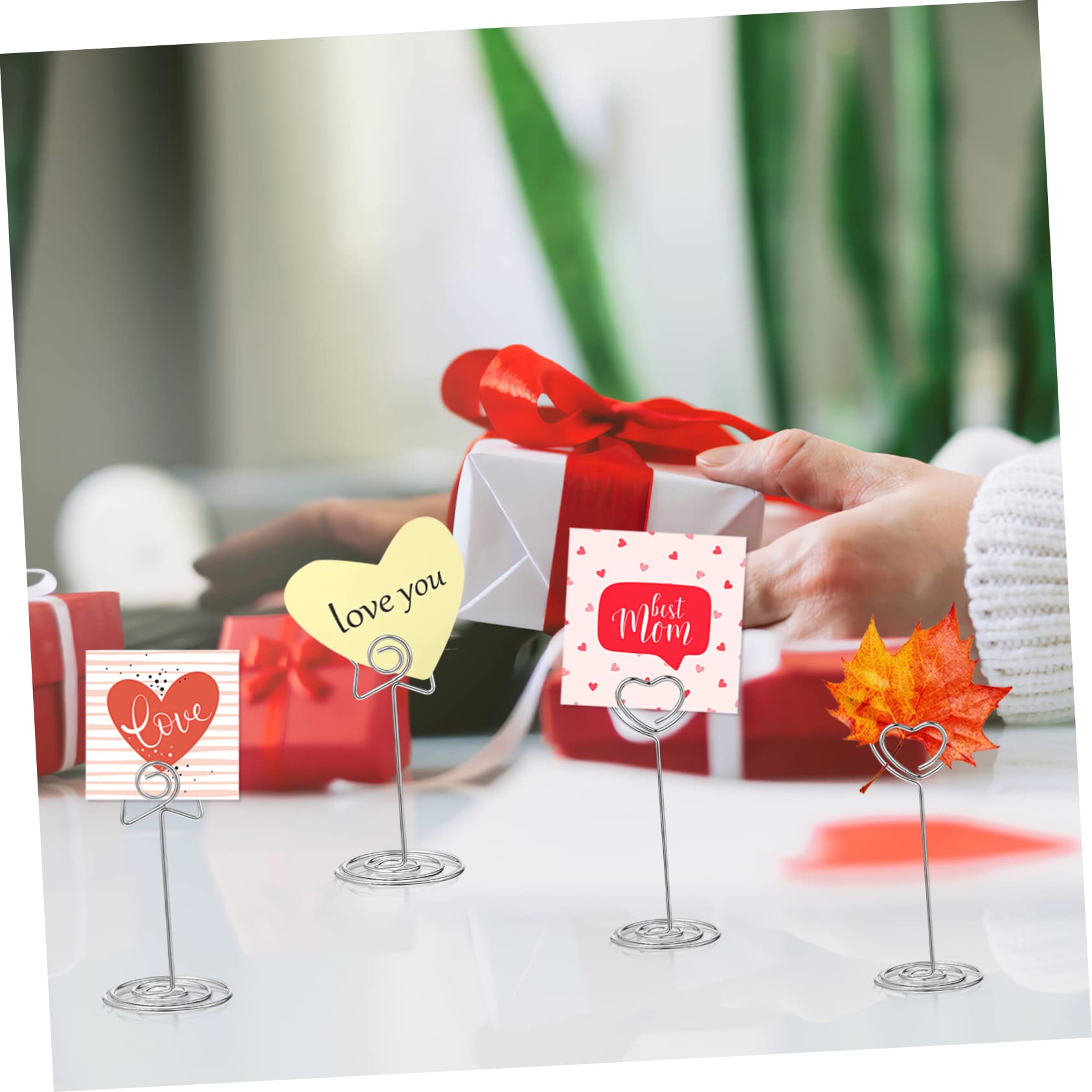 Tofficu 60piezas Soporte para Tarjetas De Mesa Forma De y De Clips para Menús y Tarjetas De Felicitación para Bodas Decorativos
