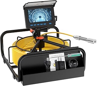 Sewer Camera,JQKJCAM Borescope Inspection Camera with Light for Drain Pipe,17mm Wall Plumbing Endoscope, 4.3" 16GB DVR Scr...