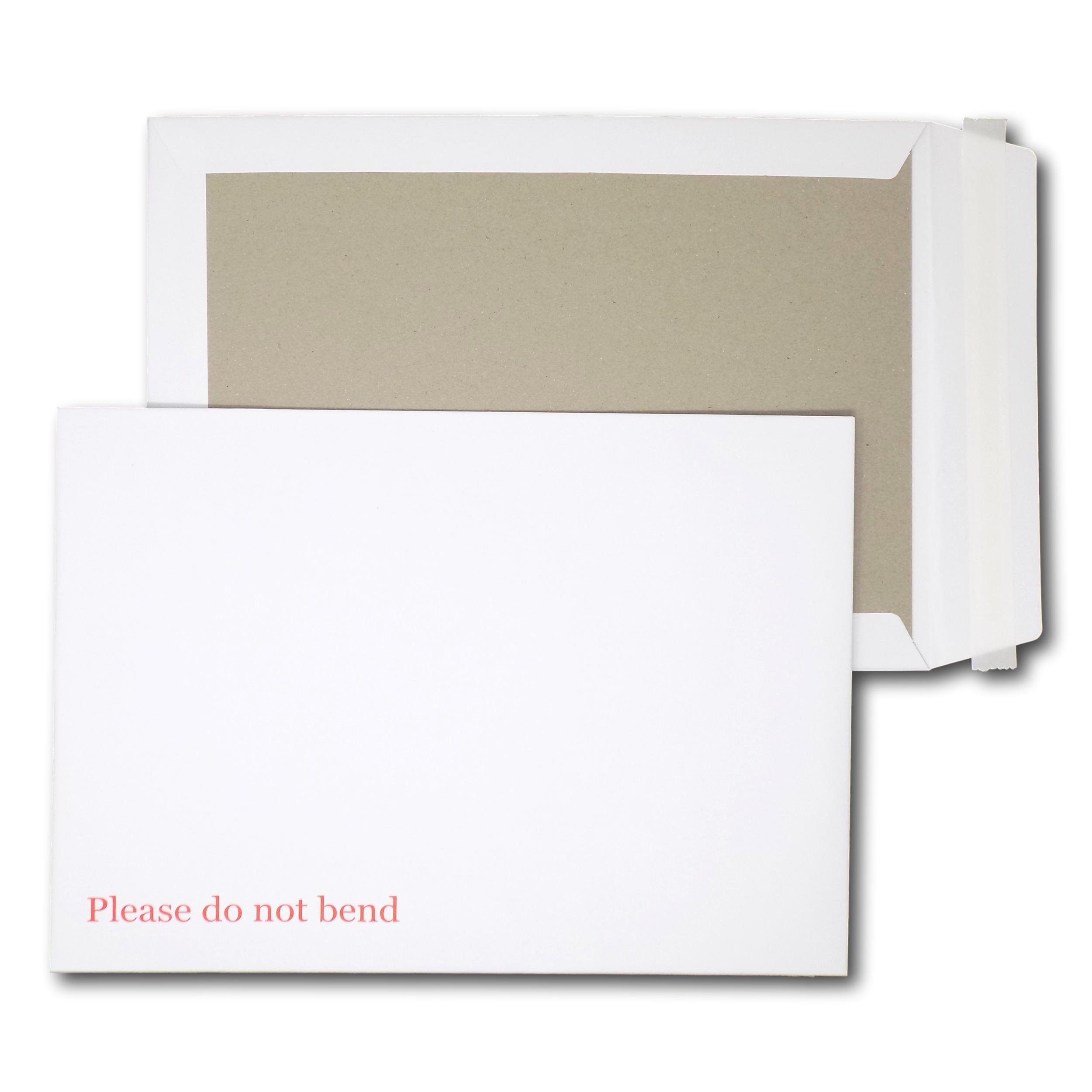 EPOSGEAR® A4 / C4 324mm x 229mm White Strong Hard Card Board Backed Peel and Seal Printed Please Do Not Bend Envelopes (1000)