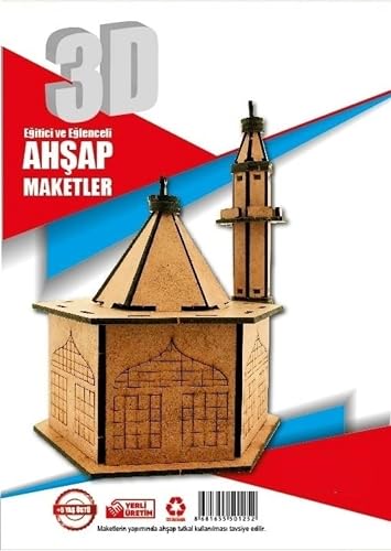 Gökmen Oyuncak 3D Ahşap Maket Cami Yapım ve Boyama Seti