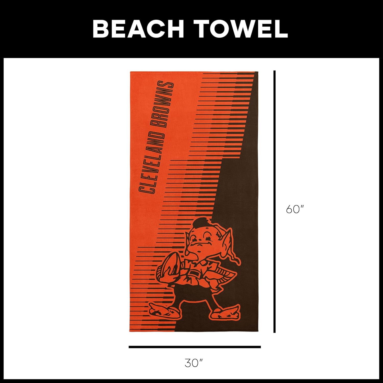 Northwest Cleveland Browns NFL Progression Jacquard Beach Towel 36 x 72 Inches