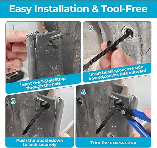 Miniatura 4 de 200 piezas de hebillas universales de nailon para ataduras de cables, hebilla de sujeción de cables mejorada, clips de amarre para automóvil, bridas