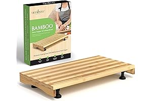 Multifunctional Bamboo Wood Gas Cooktop Covers with Adjustable Length - Serve as...