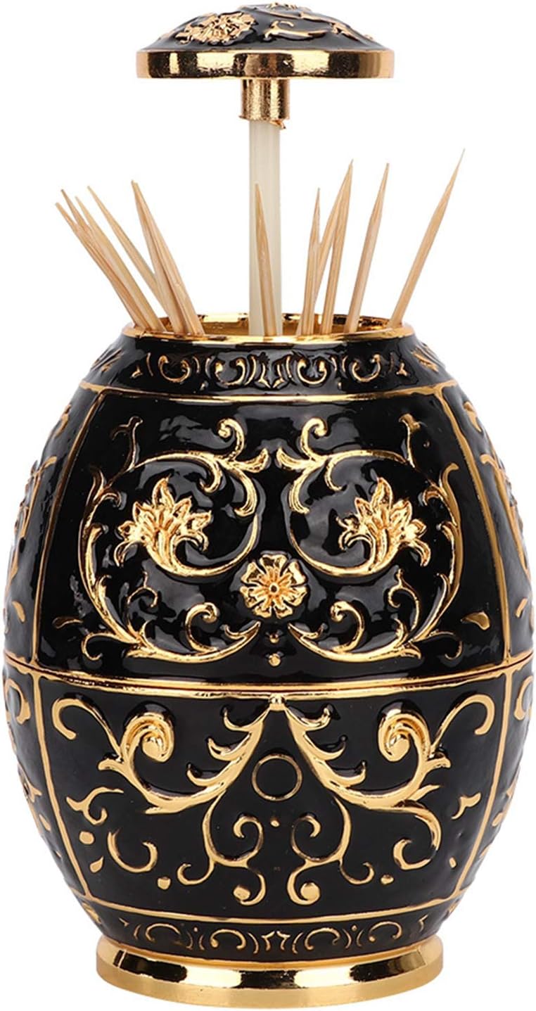 Soporte retráctil para palillos de dientes, dispensador retráctil de palillos de dientes retro para cocina, hogar, restaurante (#1)