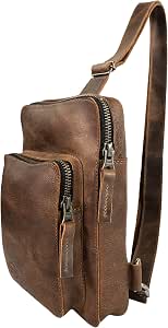 Leather Nomad Sling Bag - Handmade Full Grain Leather Backpack, Bourbon Brown, Unisex