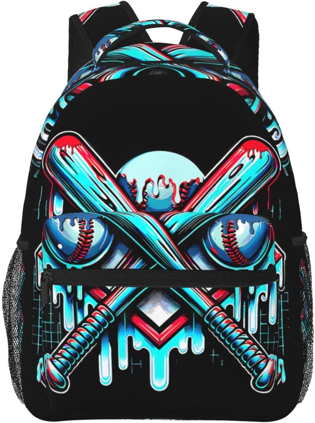 Baseball Home Plate Drip Game Day Backpack Lightweight Laptop Daypack Travel Double Shoulder Bag For Women Men