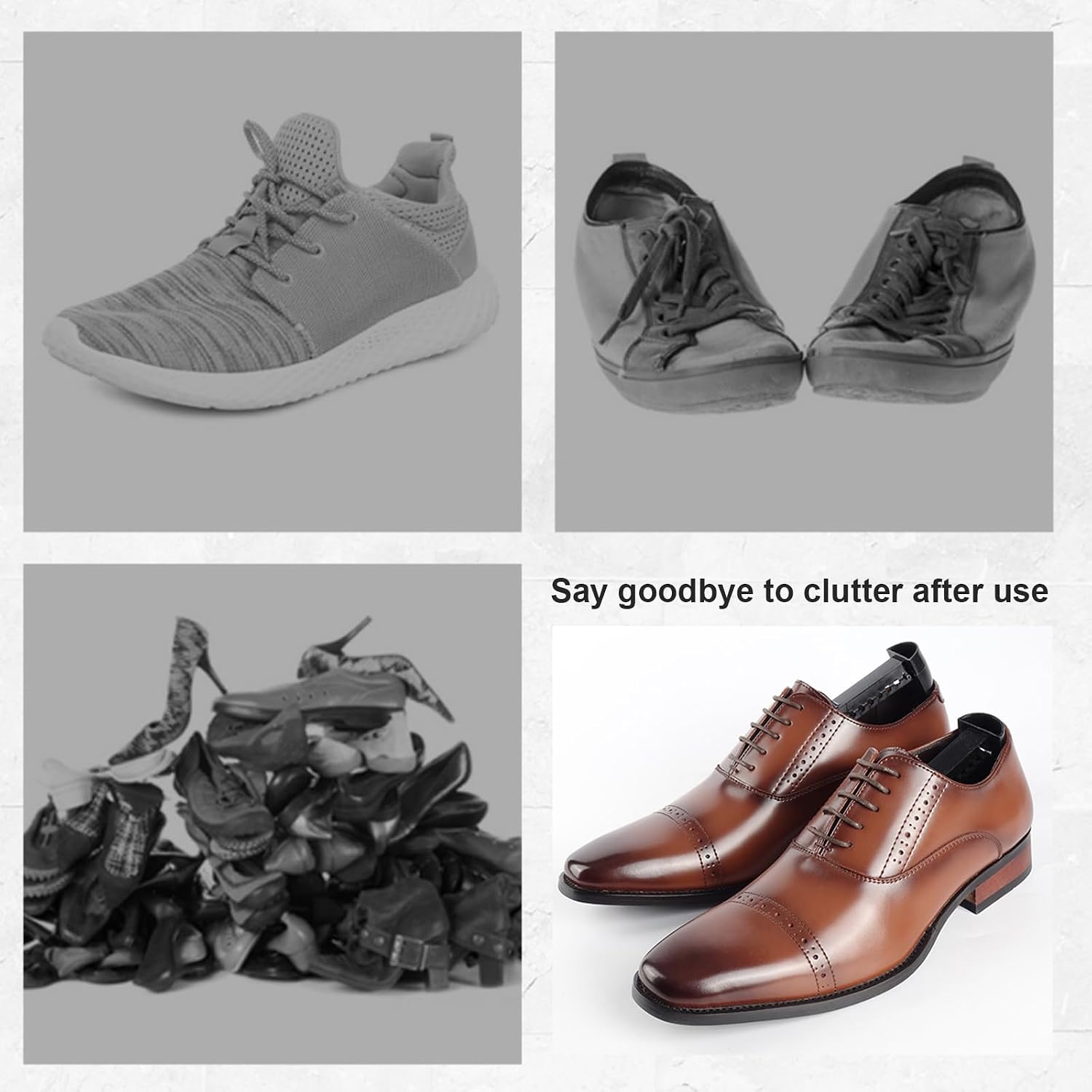 7 Pairs Plastic Shoe Stretchers for Men,Include 5 Pairs Adjustable Length Shoe Trees and 2 Pairs Shoe Boot Creases Preventers