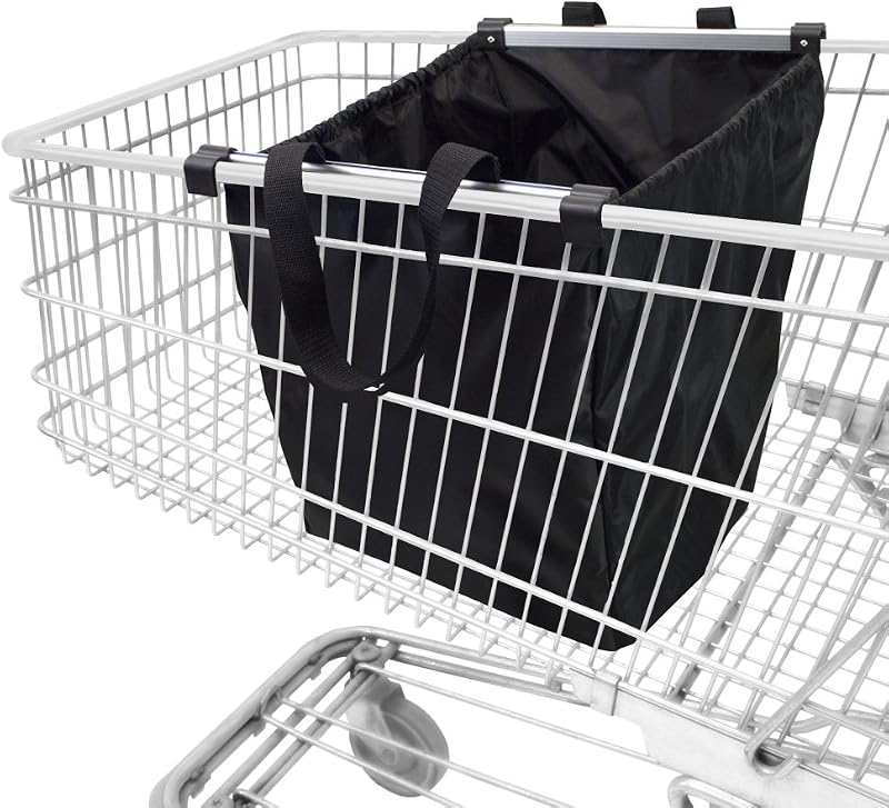 achilles Easy-Shopper Alu Összecsukható Bevásárlótáska 40L - Fekete Poliészter Bevásárlókocsi Táska 13kg Teherbírással, 33x50x38cm