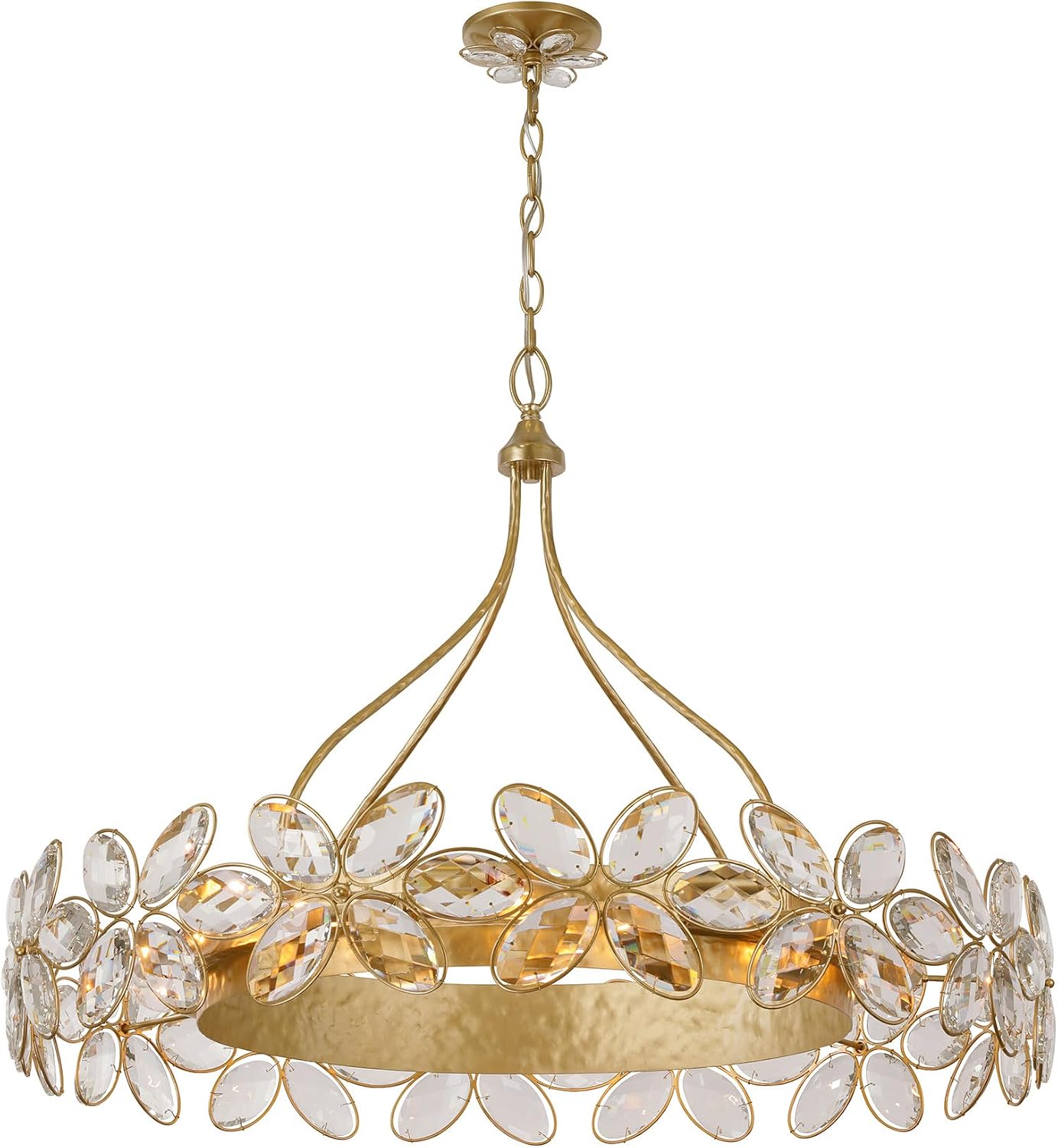 Savoy House 1-4528-14-221 Marbella K9 Flowers Ring Chandelier by Breegan Jane, 14-Light 840 Total Watts, 28" H x 36" W, Gold Shimmer