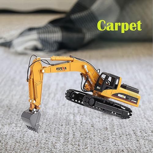 Miniatura 6 de Qcar Excavadora de vehículos de construcción Juguetes Excavadora hidráulica de aleación resistente, escala 1:50 Diecast Site Digger camión de