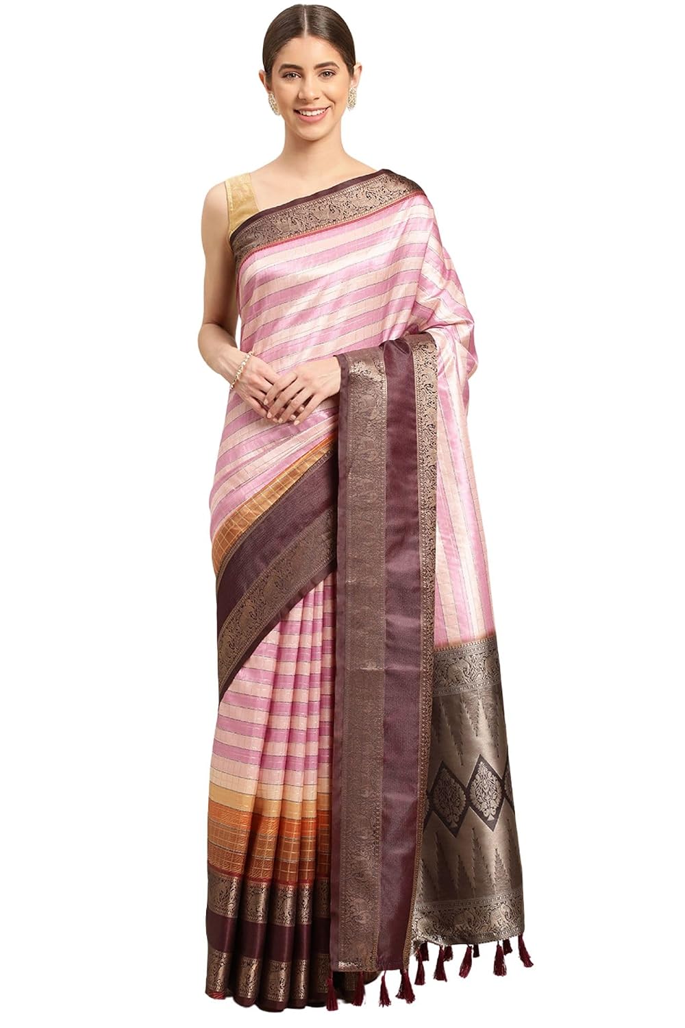 SGF11 Women's Kanjivaram Soft Silk Gadval Pattu Saree With Unstitched Blouse Piece - Review, Price and Buying Guide