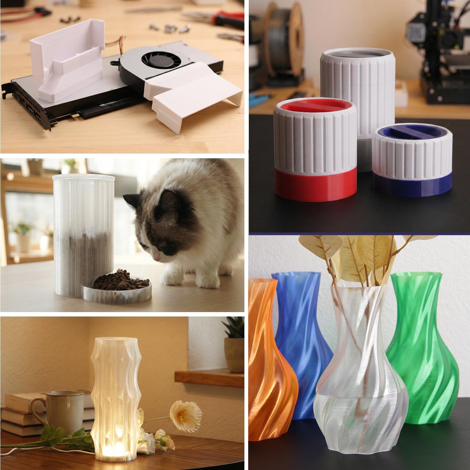 eSUN PETG Basic Filament 1.75mm, High Toughness Glossy PETG 3D Printing Filament, 1KG per Spool, 2 Spools 3D Printer Filament, Grey
