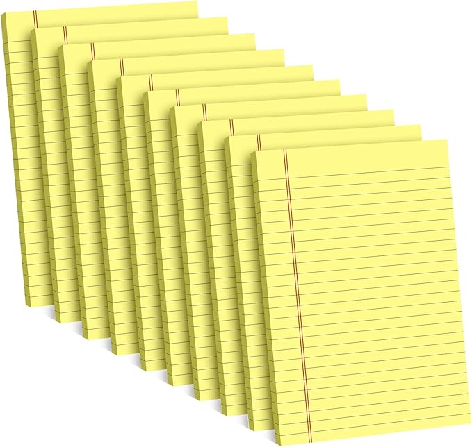 10 Pack Small Legal Pads 5x8 Yellow Note Pads Small Tablets