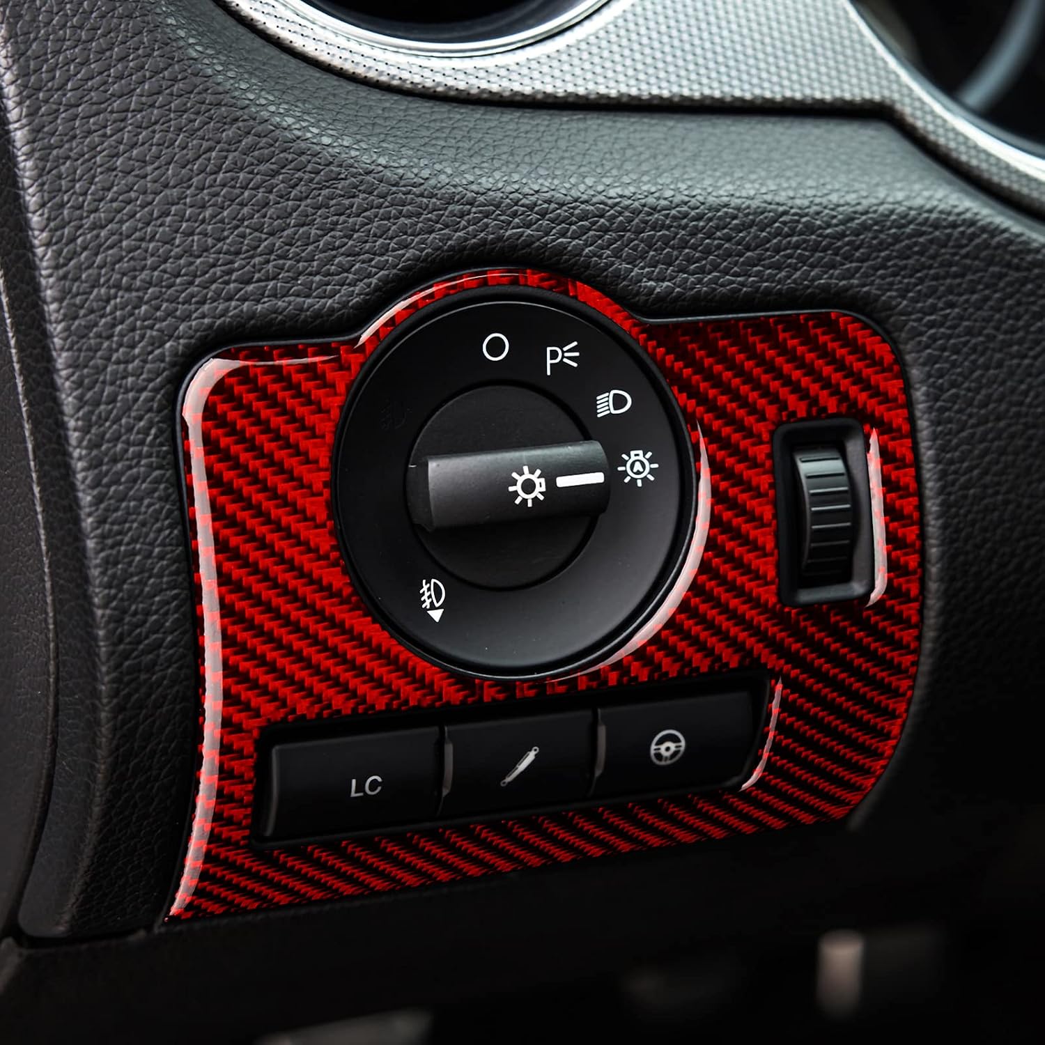 Car Headlight Switch Sticker Carbon Fiber Decal Interior Trim Cover for Ford Mustang GT Shelby 2009 2010 2011 2012 2013 2014 Accessories