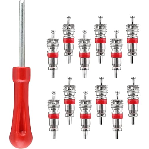 Tire Valve Core Remover with 100 Pcs Tire Tyre Valve Stem Cores Replacement, Car Truck Tire Repair Tool Set