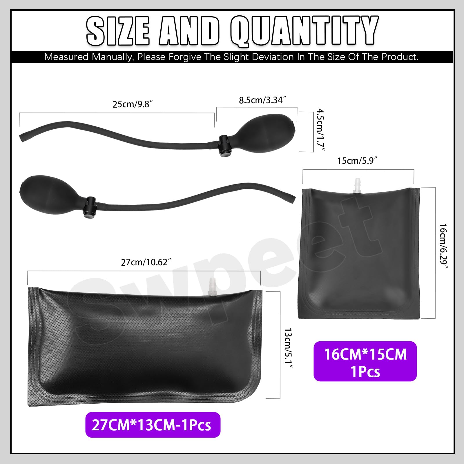 QINXIN Air Wedges Bag Adjustable Inflatable Air Wedge Pump Bag Professional Leveling Kit For - View #3